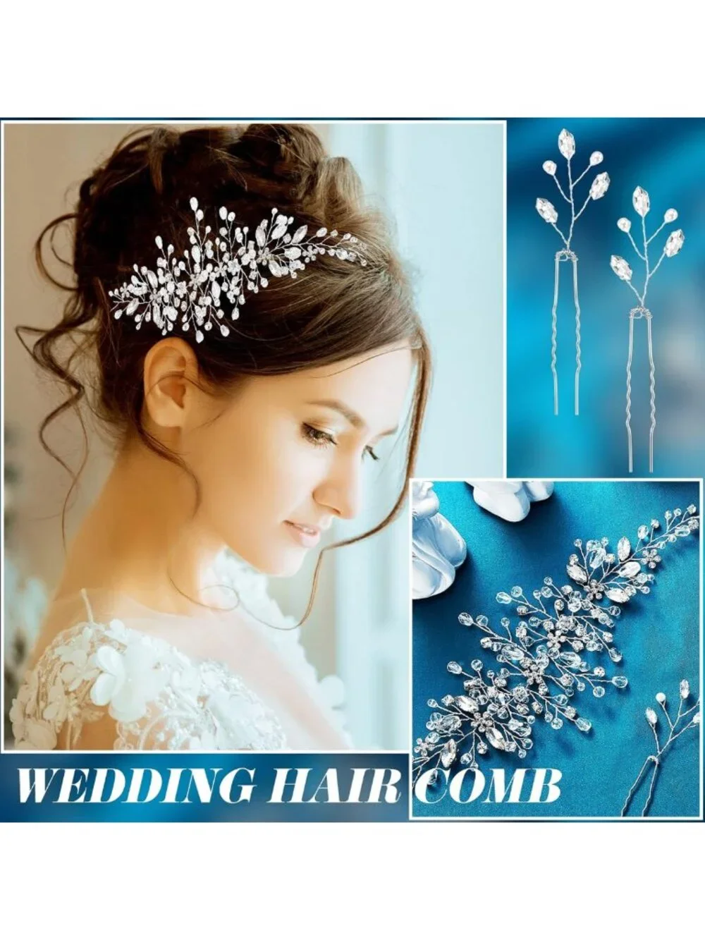 Elegant Wedding Hair Accessories Set - 44 Faux Pearl & Crystal Comb Clips for